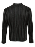 Homme Plissé Issey Miyake Tweed Pleats collarless jacket