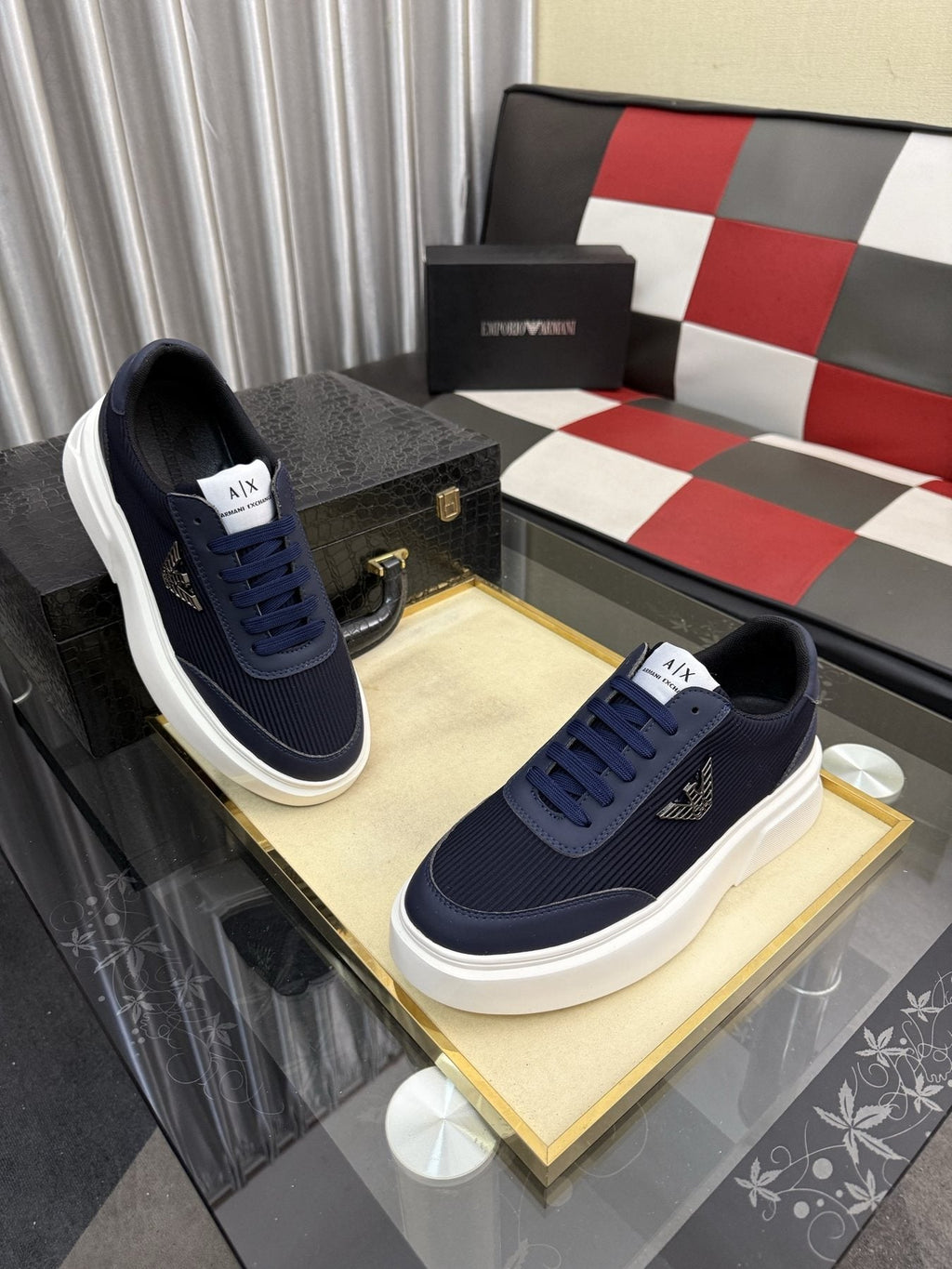 Armani Exchange Mesh Panel Sneakers