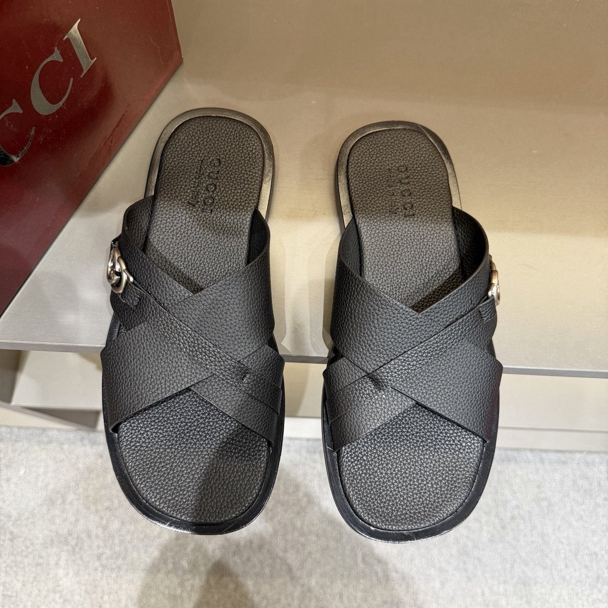 Gucci Cross-Strap Slide Sandals
